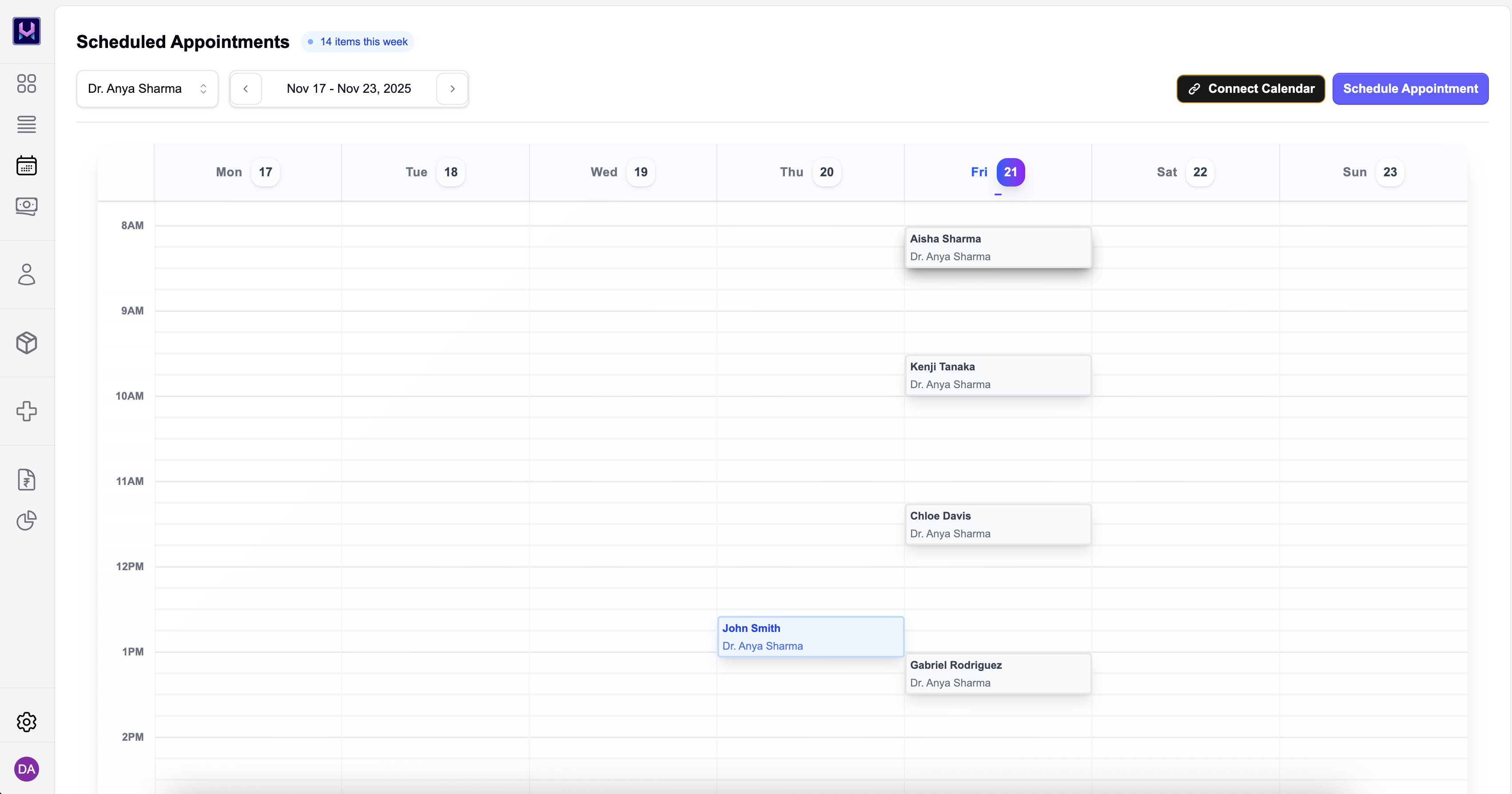 MedHive Clinic Management Software Dashboard